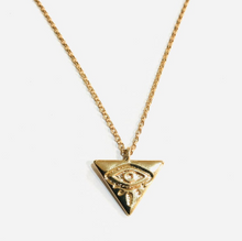 Load image into Gallery viewer, EVIL EYE TRIANGLE NECKLACE

