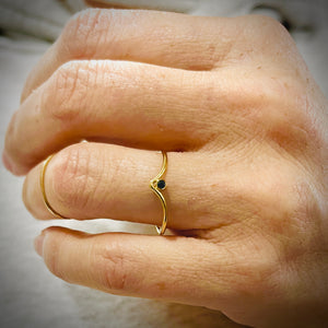 V BLACK DIAMOND RING