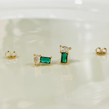 Load image into Gallery viewer, BRICE EMERALD STUDS
