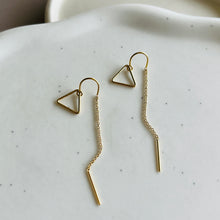 Load image into Gallery viewer, TRIANGLE THREADER EARRINGS
