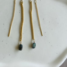 Load image into Gallery viewer, LABRADORITE THREADER EARRINGS
