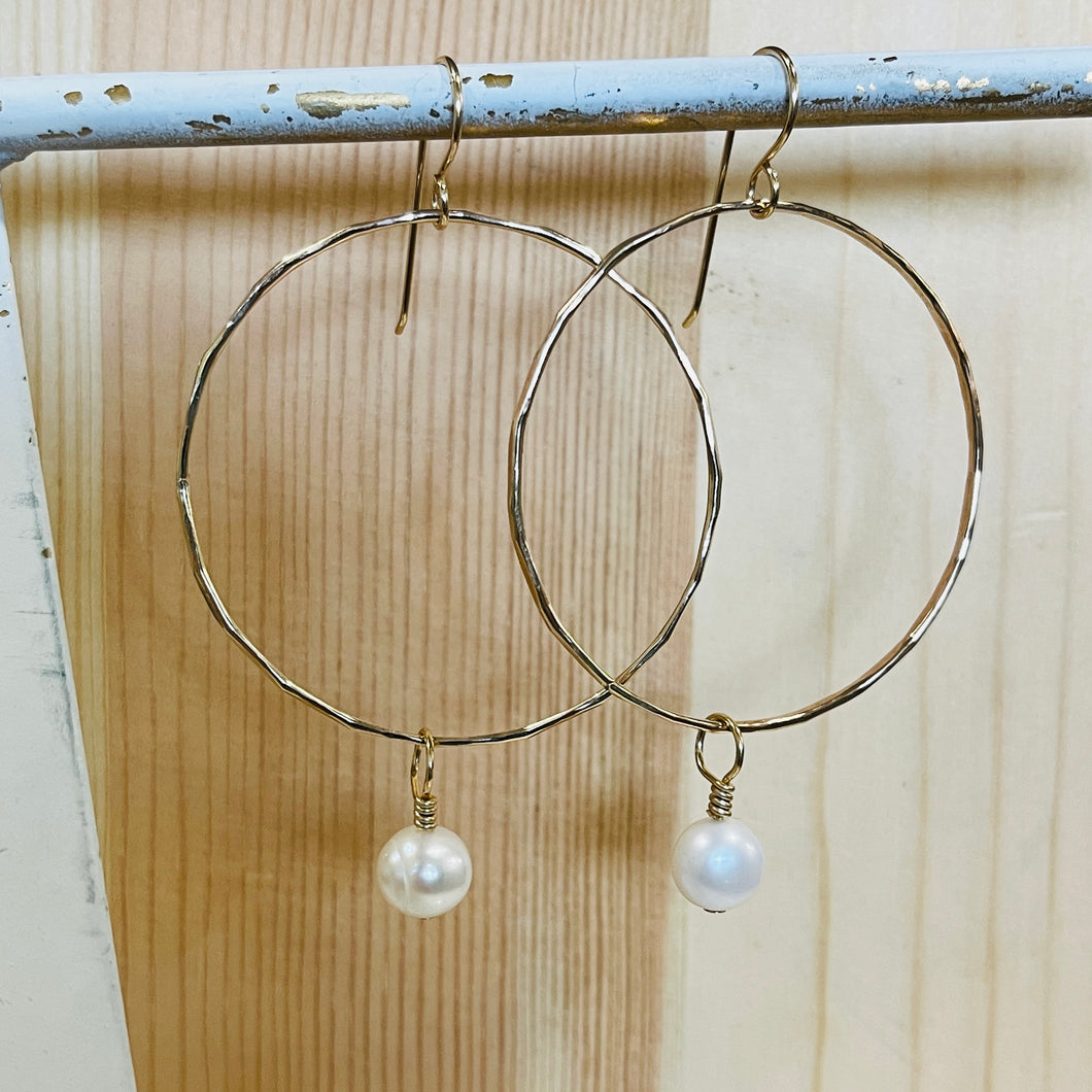 PEARL HOOP EARRINGS