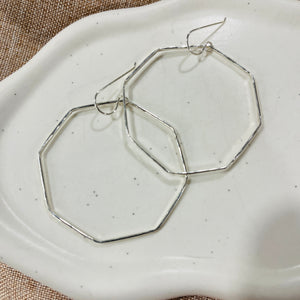 SILVER OCTAGON HOOPS