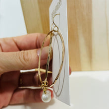 Load image into Gallery viewer, PEARL HOOP EARRINGS
