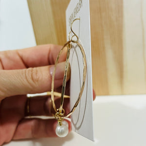 PEARL HOOP EARRINGS