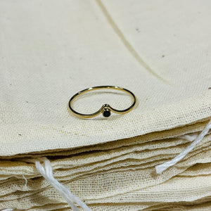 V BLACK DIAMOND RING