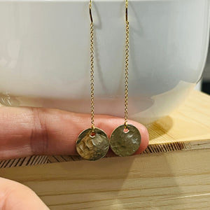 DISC DROP THREADER EARRINGS