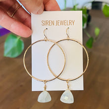 Load image into Gallery viewer, RAINBOW MOONSTONE HOOP EARRINGS
