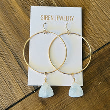Load image into Gallery viewer, RAINBOW MOONSTONE HOOP EARRINGS
