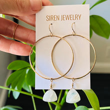Load image into Gallery viewer, RAINBOW MOONSTONE HOOP EARRINGS

