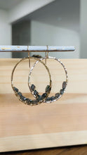 Load and play video in Gallery viewer, LABRADORITE HOOP EARRINGS
