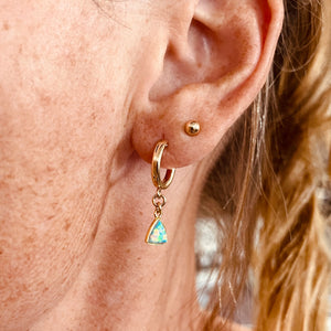 SHANE OPAL HUGGIE EARRINGS