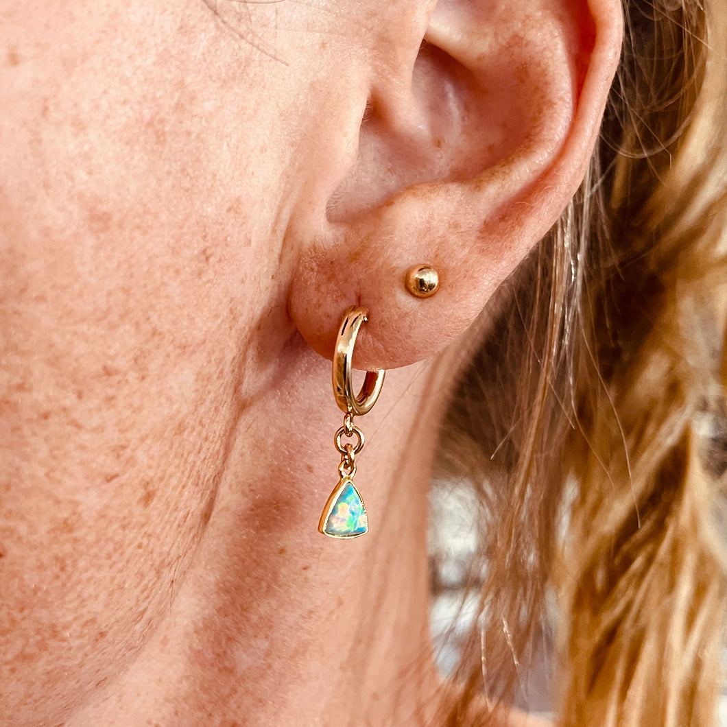 SHANE OPAL HUGGIE EARRINGS
