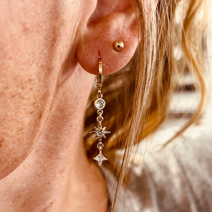 NORTH STAR HUGGIE EARRINGS