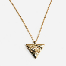 Load image into Gallery viewer, EVIL EYE TRIANGLE NECKLACE
