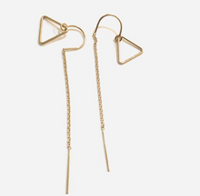 Load image into Gallery viewer, TRIANGLE THREADER EARRINGS
