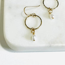 Load image into Gallery viewer, CHELS MINIMALIST TINY PEARL EARRINGS

