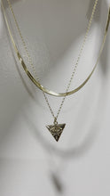 Load and play video in Gallery viewer, EVIL EYE TRIANGLE NECKLACE
