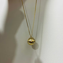 Load image into Gallery viewer, OPAL EVIL EYE COIN NECKLACE
