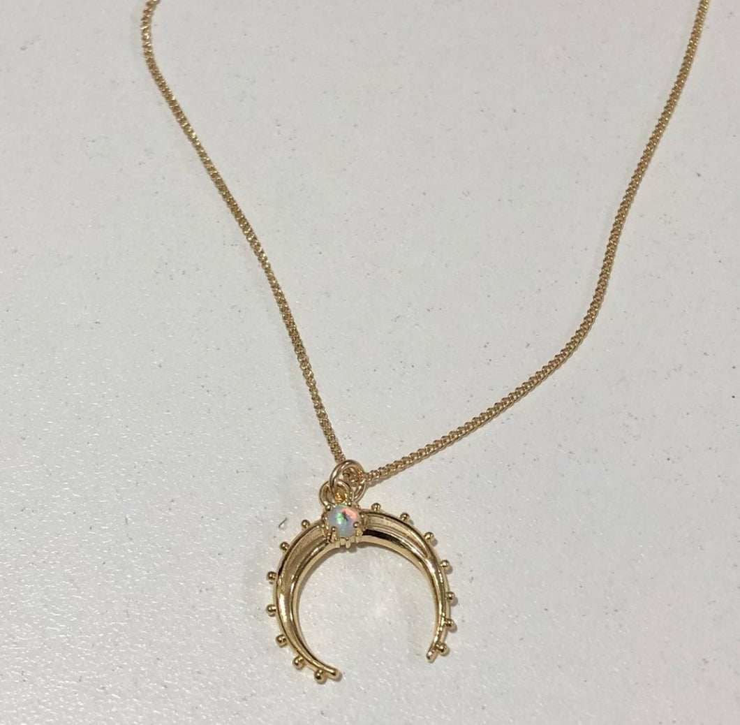 OPAL CRESCENT NECKLACE