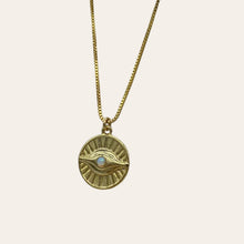 Load image into Gallery viewer, OPAL EVIL EYE COIN NECKLACE
