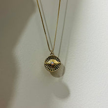 Load image into Gallery viewer, OPAL EVIL EYE COIN NECKLACE
